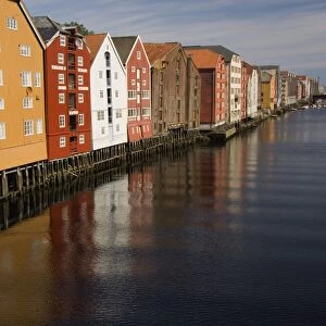 Merchants premises along the Nidelva, Trondheim, Norway, Scandinavia, Europe