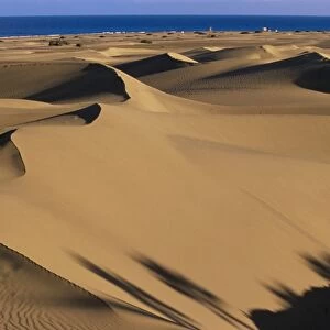 Sand dunes and sea, Maspalomas, Gran Canaria, Canary Islands, Spain, Atlantic, Europe
