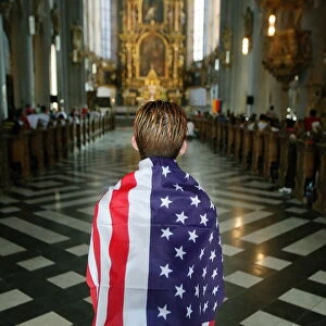 Young American at World Youth Days in Koln, Cologne, North Rhine-Westphalia, Germany