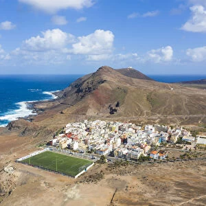 Aerial view of Las Coloradas village, Las Palmas, Gran Canaria, Canary Islands, Spain