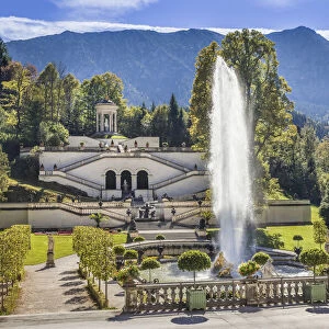 Fountain and terrace garden of Linderhof Palace, Ettal, Bavaria