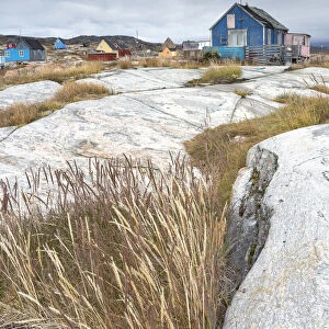 Greenland, DiskoBay, Rodebay a small village of fishermen and seal hunters in Disko Bay
