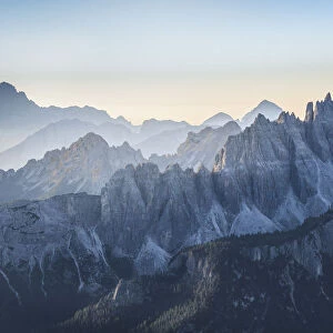 the jagged ridge of the Croda da Lago, group Pelmo Croda da Lago, Dolomites, Belluno