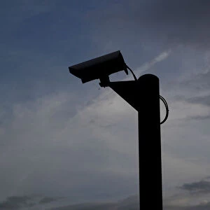 A surveillance camera is pictured outside the Swiss Federal Court in Lausanne