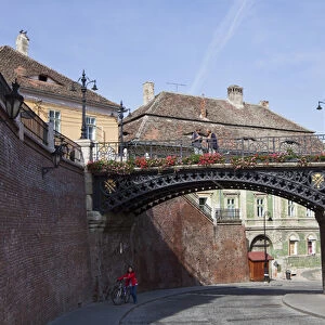 Sibiu, Hermannstadt in Transylvania, Liarss bridge close to Piata Mica Europe