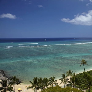USA, Hawaii, Oahu, Honolulu, Waikiki, Fort DeRussy Beach Park