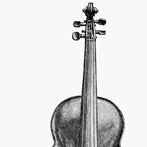 AMATI VIOLIN. Violin made by Nicolo Amati (1596-1684). Wood engraving, 1881