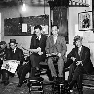 CHINATOWN GANG, 1933. Eng Ying Eddie Gong (third from left) with other members