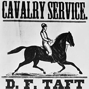 CIVIL WAR RECRUITMENT. Recruitment poster of the 22nd Cavalry Regiment, formed at Rochester, New York during the Civil War