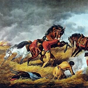 FRONTIERSMAN, 1862. Life on the Prairie. The Trappers Defense, Fire Fight Fire. Lithograph, 1862, by Currier & Ives