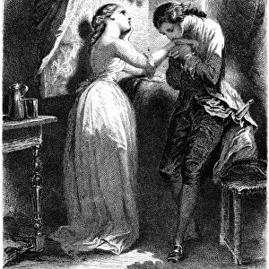 GOETHE: WERTHER. Das Leiden des Jungen Werthers (The Sorrows of Young Werther) by Johann von Goethe. Wood engraving, German, 19th century