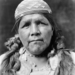 HUPA: FEMALE SHAMAN. A portrait of the principal female shaman of the Hupa, North America