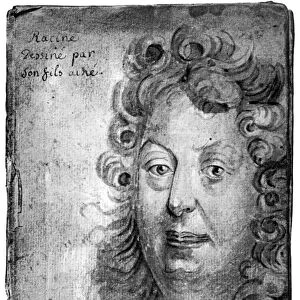 JEAN BAPTISTE RACINE (1639-1699). French dramatic poet. Drawing by Racines eldest son