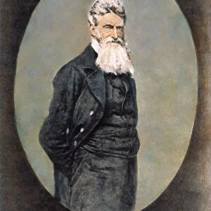 JOHN BROWN (1800-1859). American abolitionist: oil over a photograph, 1859