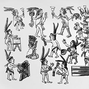MEXICO: AZTEC CEREMONY. An Aztec religious ceremony