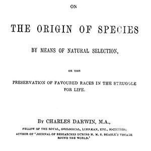 ORIGIN OF THE SPECIES 1859. Charles Robert Darwin (1809-1862). English naturalist