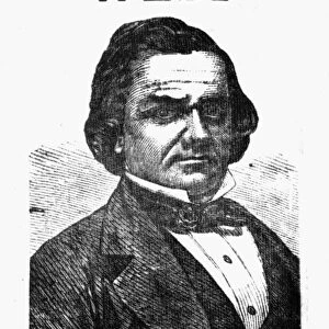 PRESIDENTIAL CAMPAIGN, 1860. Banner from the 1860 campaign wrongly predicting the Democratic candidate Stephen A. Douglas, the Little Giant of the West, as President in 1861