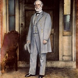 ROBERT E. LEE (1807-1870). American Confederate general. Oil over a photograph, 1865, by Mathew Brady