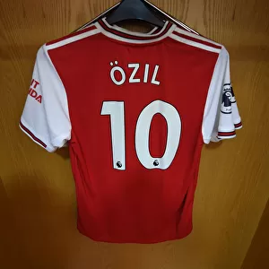 Arsenal FC vs. Wolverhampton Wanderers: Mesut Ozil's Empty Shirt in Arsenal's Home Changing Room (2019-20)