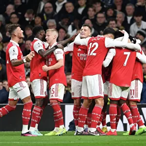 Arsenal's Triumph: Martin Odegaard's Goal Celebration vs. Tottenham, Premier League 2022-23