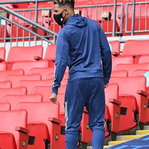 Arsenal's William Saliba at Empty FA Cup Final Against Chelsea, 2020