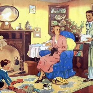 Infant School Illustrations 1950s UK interiors sitting rooms living Enid Blyton