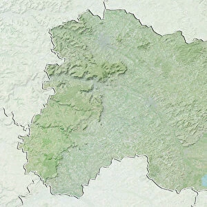 Departement of Marne, France, Relief Map
