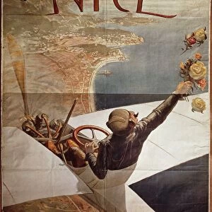 France, Nice, Meeting d Aviation, April 10-25, 1910, illustration by Charles Leonce Brosse