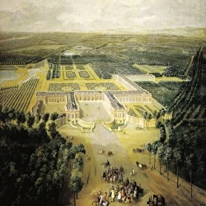 France, Versailles, Prospectic view of the Gardens of the Grand Trianon in Versailles