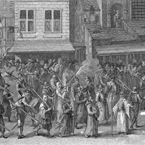 French Religious Wars: Paris during the League (La Ligue). Procession of the League