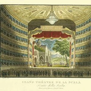 Italy, Milan, Opera at Teatro La Scala, early 1800s
