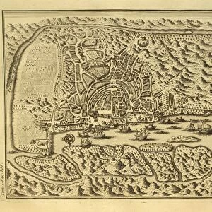 Map of Goa City, from Scoperte dei Portoghesi, Discoveries of the Portuguese, printed in Italy, 1733