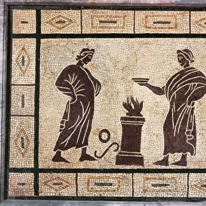 Mosaic depicting sacrifice scene
