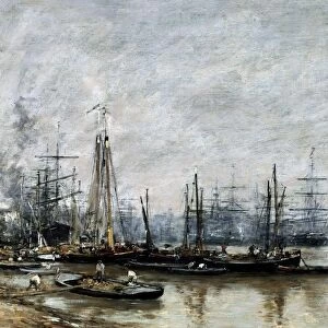 The Port of Bordeaux, 1874, oil on canvas. Eugene Boudin (1824-1898) French marine painter