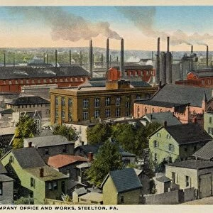 Postcard of Bethlehem Steel Works. ca. 1916, BETHLEHEM STEEL COMPANY OFFICE AND WORKS, STEELTON, PA