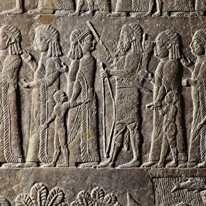 Detail of relief with battle of Til-Tuba with refugees, from Palace of Ashurbanipal, ancient Nineveh, Iraq