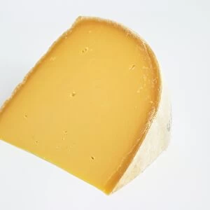 Slice of Belgian Vieux Chimay cows milk cheese