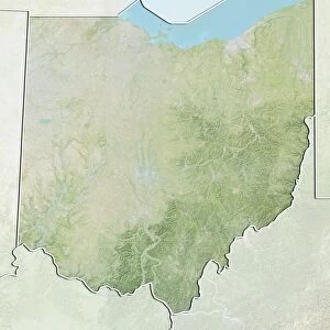 State of Ohio, United States, Relief Map