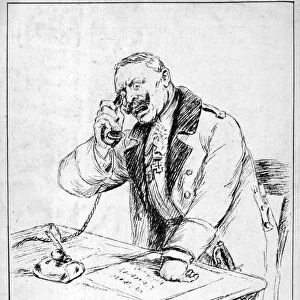 World War I 1914-1918. Misunderstanding, cartoon of Wilhelm II, German Emperor