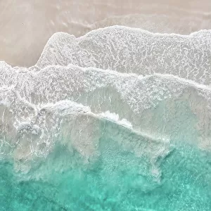Clean sandy beach with ocean waves. Sleaford Bay. Eyre Peninsula. South Australia