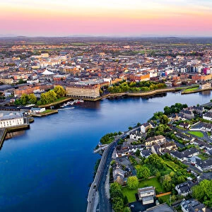 An aerial view of Limerick city, Ireland