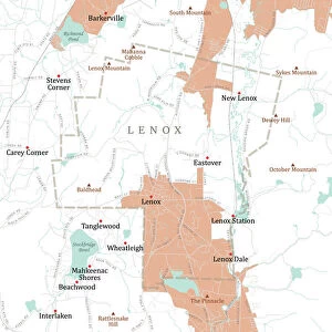 MA Berkshire Lenox Vector Road Map