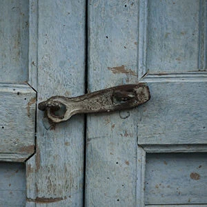 Old locked door, Leymebamba, Peru, South America