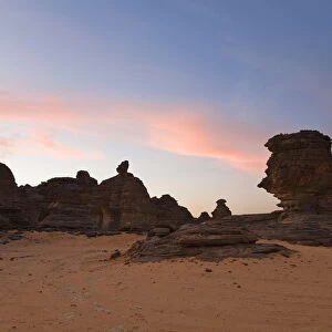 Rock formations in the Libyan Desert, Wadi Awis, Akakus Mountains, Libyan Desert, Libya, Africa
