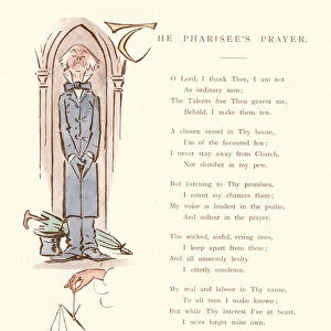 Victorian satirical cartoon - The Pharisees Prayer