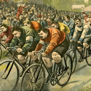 The 100 kilos cycling race, velodrome of the Parc des Princes, Paris