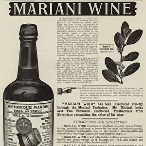 Advertisement, Mariani Wine (engraving)