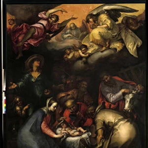 The Adoration of Shepherds Painting by Abraham Bloemaert (1564-1651) 1612 Sun