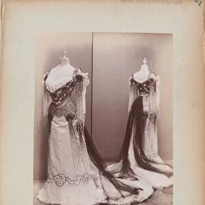 Album Page: House of Worth, Ball Gown, 1902-03 (b / w photo)