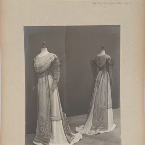 Album Page: House of Worth, Dress, 1909 (b / w photo)